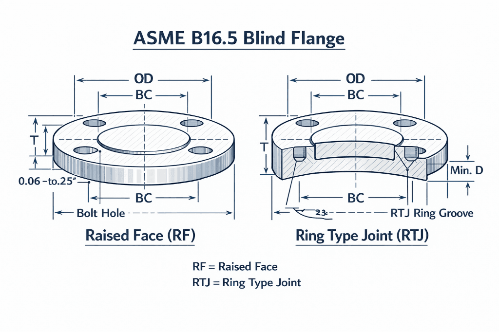 Blind Flange Dimensions Drawing